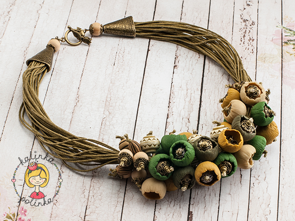 бутончики из полимерной глины, объемные бусы своими руками мастер-класс