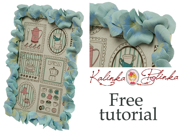 рамка из полимерной глины с цветами.