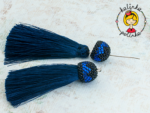 серьги кисточки крепление концевиков