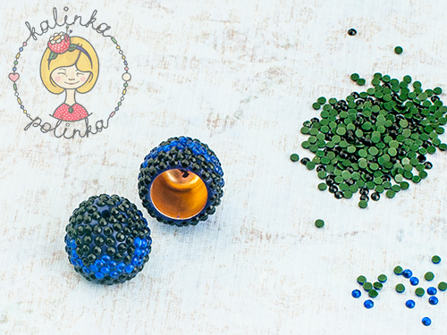 красивые концевики из полимерной глины со стразами серьги-кисти