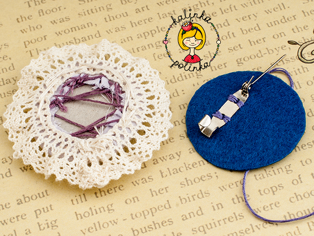 оформление брошки с лавандой