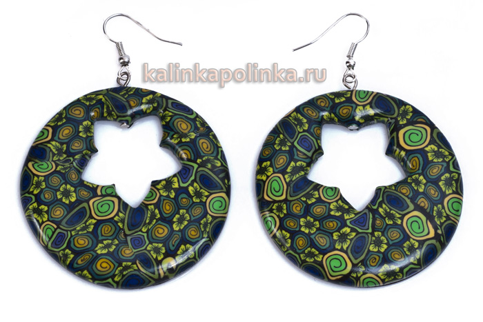 серьги зеленого цвета