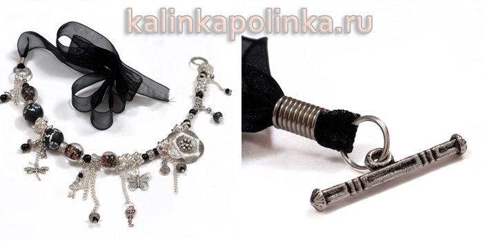 крепление застежки на бусах