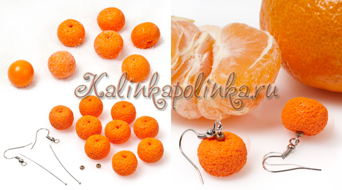 мандарин из полимерной глины