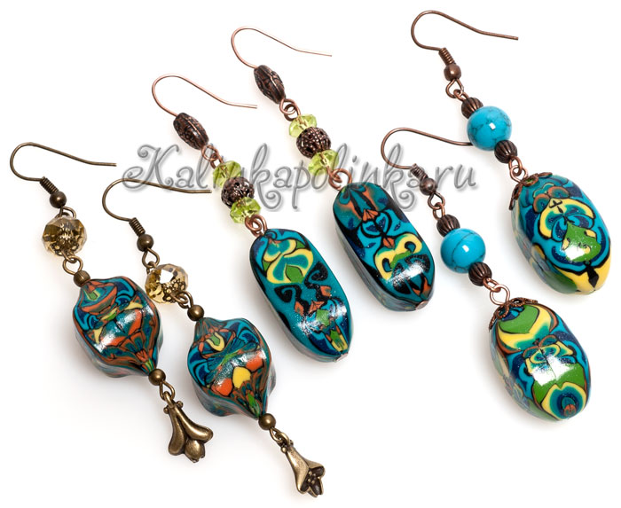 серьги из полимерной глины