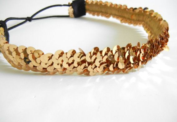  Детская повязка для волос с пайетками.