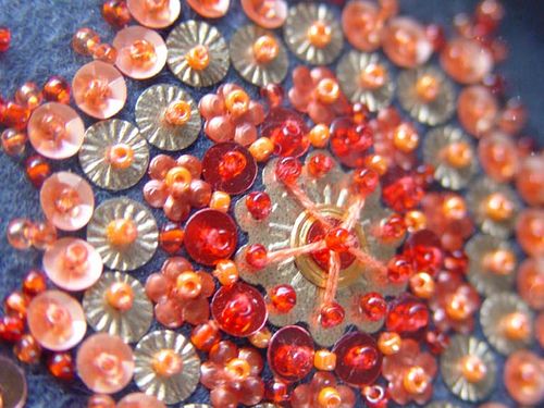 Вышивка бисером и пайетками.