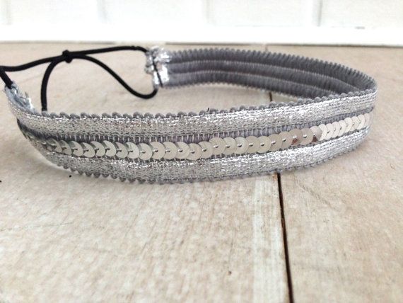  Детская повязка для волос с пайетками.